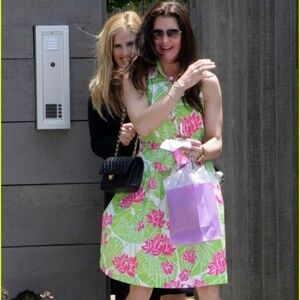 ❤️  LILLY PULITZER vintage Lotus fit and flare belted shirt dress K16